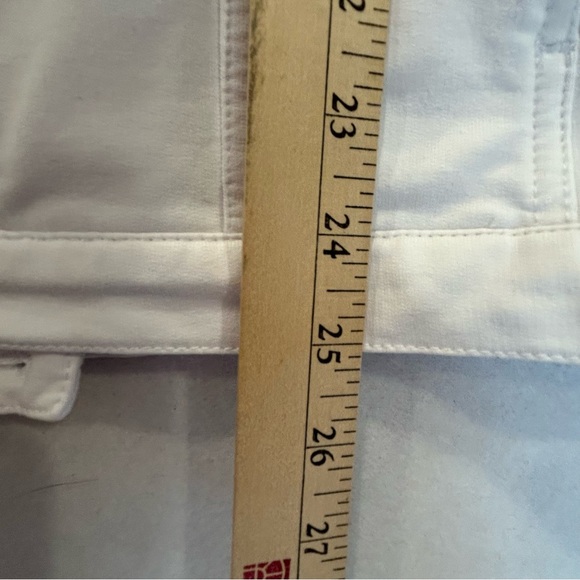 Denim & Co. EasyWear White Twill Classic Button-Front Jacket L - Picture 13 of 13